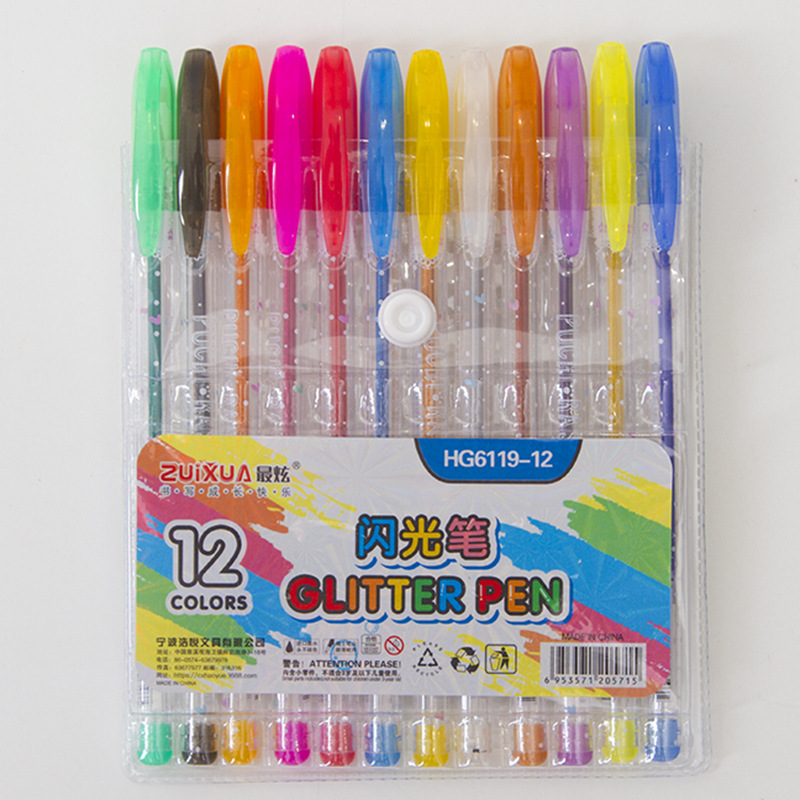 Набор цветных гелевых ручек Glitter Pen 12 шт - OppTop