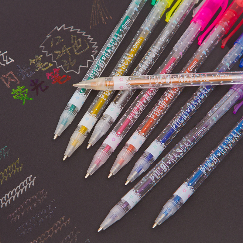 Набор цветных гелевых ручек Glitter Pen 12 шт - OppTop